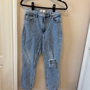 Abercrombie & Fitch Light Blue Distressed Straight Leg Jeans
